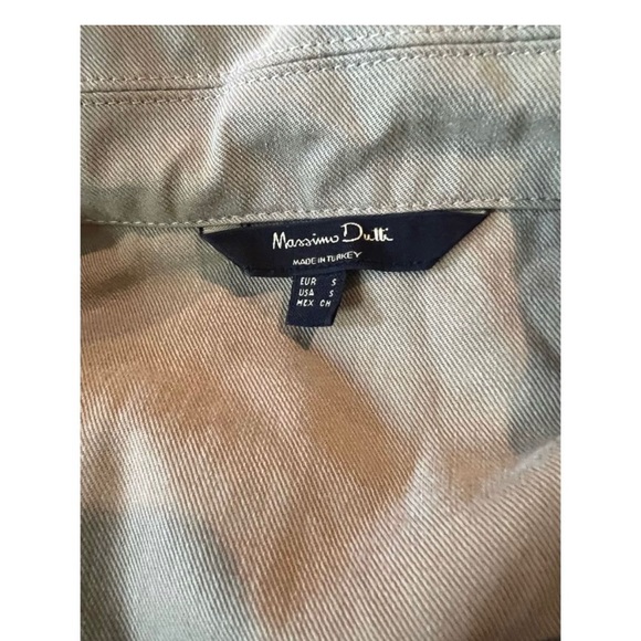 Massimo Dutti NWT khaki cotton tench shirt dress - Picture 10 of 15